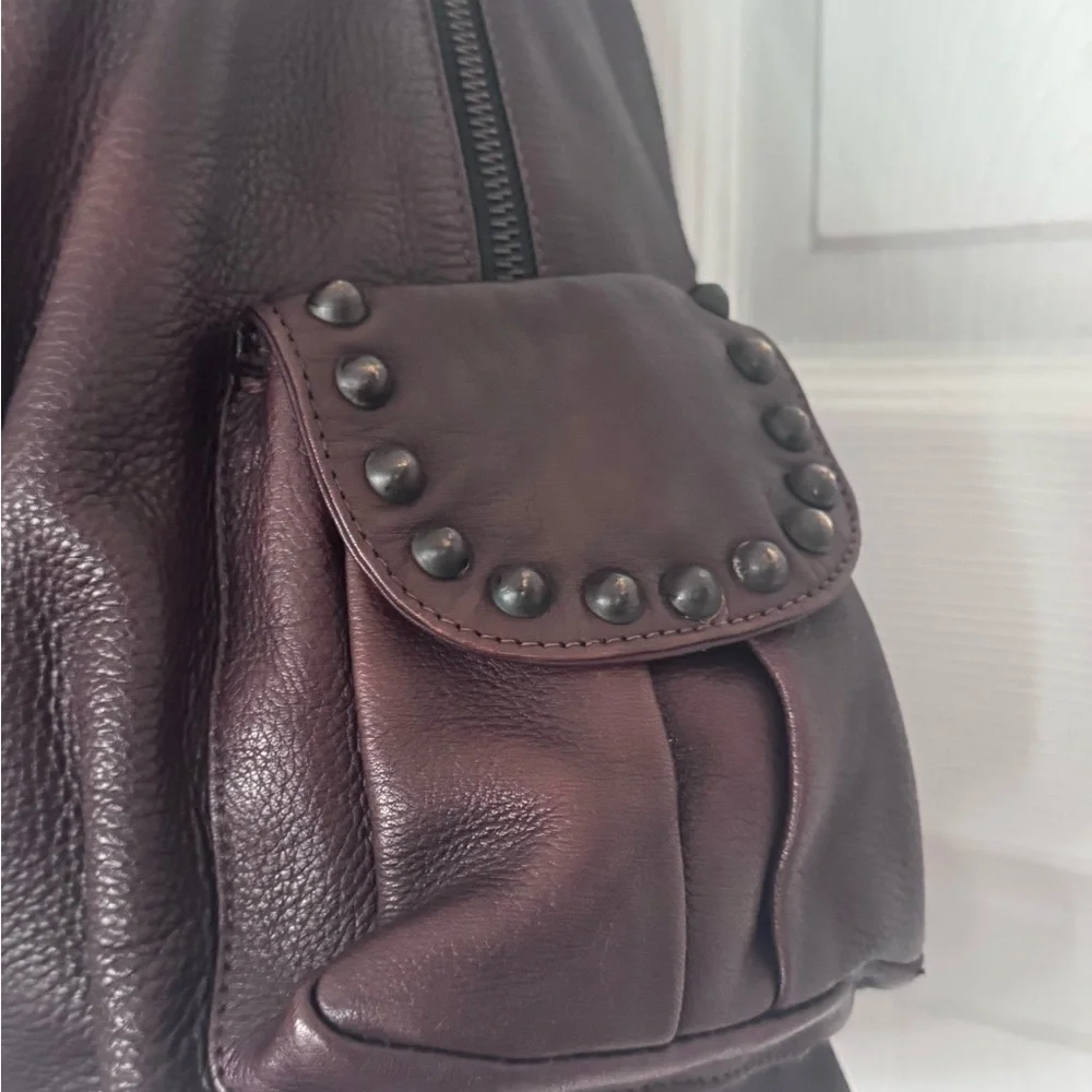 Betsey Johnson vintage hobo Leather Handbag with Rose Charms